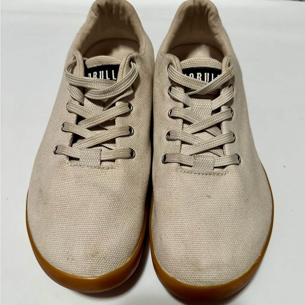 Nobull Sneakers Women Size 8 Beige Gum Canvas Trainers Crossfit Gym Athletic
